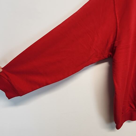 Morning Sun Red Holiday Sweatshirt Size 2XL Dogs Truck Xmas Tree 90s Granny - Picture 4 of 9